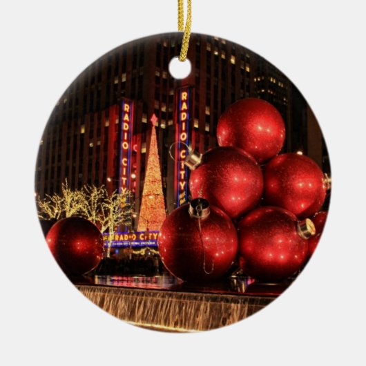 NYC Grote Kerst Ornamente Keramisch Ornament (Voorkant)