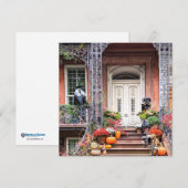NYC Halloween-deur Feestdagenkaart (Voorkant / Achterkant)