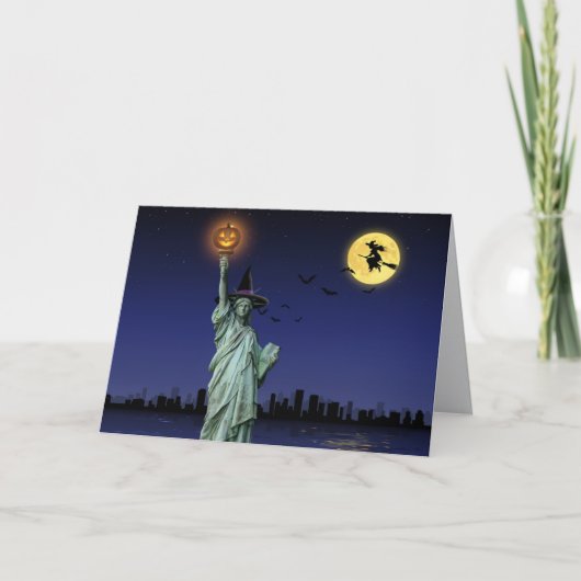 NYC Halloween Greeting Card Feestdagen Kaart (Voorkant)