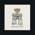 NYC Hanukkah Washington Square Arch Menorah Servet<br><div class="desc">Napkins is voorzien van een originele markeerteken ter illustratie van een klassiek landmerk van New York City, de Washington Square Arch, "gekleed" voor het vakantieseizoen! Deze illustratie van Chanoeka is ook beschikbaar op andere producten. Zie je niet wat je zoekt? Hulp nodig bij aanpassingen? Neem contact op met Rebecca om...</div>