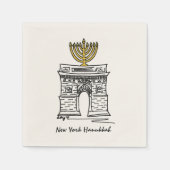 NYC Hanukkah Washington Square Arch Menorah Servet (Voorkant)