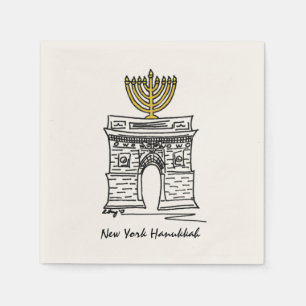 NYC Hanukkah Washington Square Arch Menorah Servet