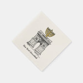 NYC Hanukkah Washington Square Arch Menorah Servet (Hoek)