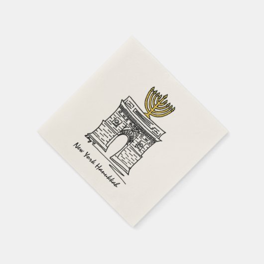 NYC Hanukkah Washington Square Arch Menorah Servet (Hoek)