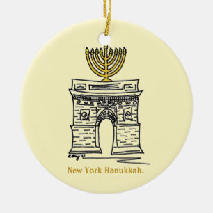 NYC Hanukkah Washington Square Menorah New York Keramisch Ornament