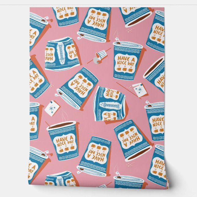 NYC hebben een mooie dag blauwe koffie cup Venti Behang (Afrollen)