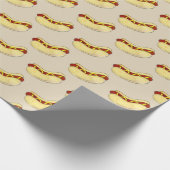 NYC Hot Dog Frank Frankfurter Wiener Mosterd Bun Cadeaupapier (Hoek)