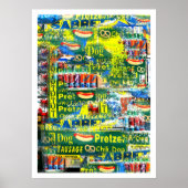 "NYC Hot Dogs" door Urban59 Studio Poster (Voorkant)