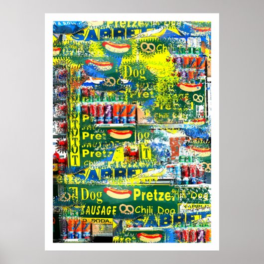 "NYC Hot Dogs" door Urban59 Studio Poster (Voorkant)