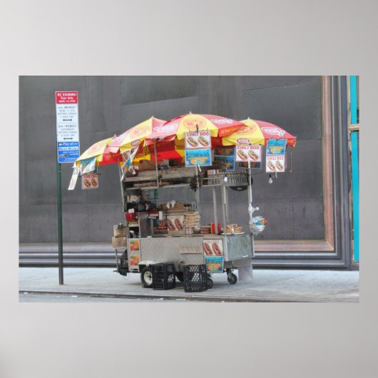 NYC Hotdog Cart Poster (Voorkant)