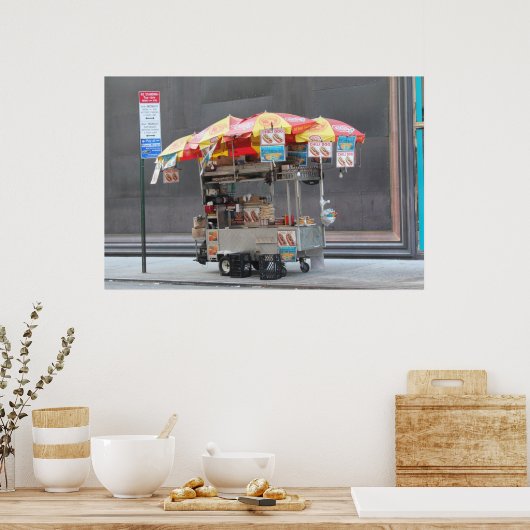 NYC Hotdog Cart Poster (Keuken)