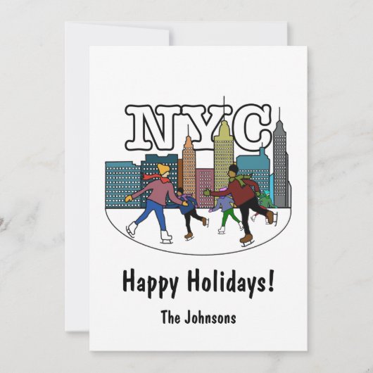 NYC IJshockey Kerstkaart (Voorkant)