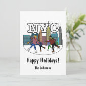 NYC IJshockey Kerstkaart (Staand voorkant)