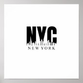 NYC in zwart-wit met Skyline Poster (Voorkant)