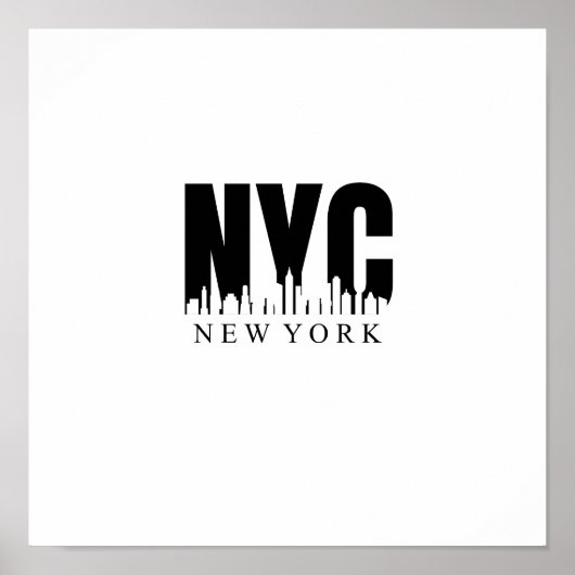 NYC in zwart-wit met Skyline Poster (Voorkant)