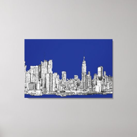 NYC inktkoninklijk blauw Canvas Afdruk (Voorkant)