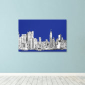 NYC inktkoninklijk blauw Canvas Afdruk (Insitu (Houten vloer))