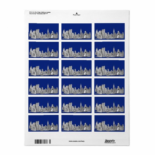 NYC inktkoninklijk blauw Etiket (Full Sheet)