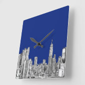 NYC inktkoninklijk blauw Vierkante Klok (Hoek)