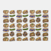 NYC Jewish Deli Food Pickle Blintz Bagel Knish Lox Theedoek (Horizontaal)