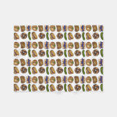 NYC Jewish Deli Foods Bagel Reuben Blintz Knish Fleece Deken (Voorkant (Horizontaal))