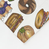 NYC Jewish Deli Foods Bagel Reuben Blintz Knish Fleece Deken (Hoek)