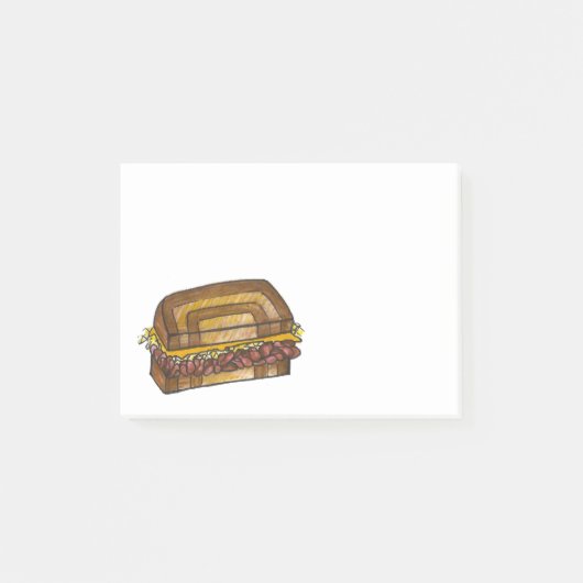 NYC Jewish Deli Reuben Sandwich Foodie Post Post-it® Notes (Voorkant)
