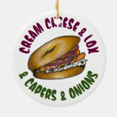 NYC Joodse Deli Nova Bagel Lox Capers Cream Cheese Keramisch Ornament (Achterkant)