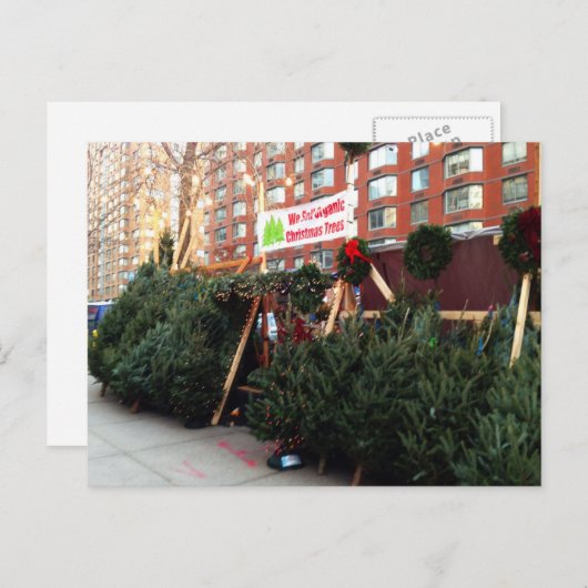 NYC-kerstboomstandaard boven West Side Manhattan Feestdagenkaart (Voorkant / Achterkant)