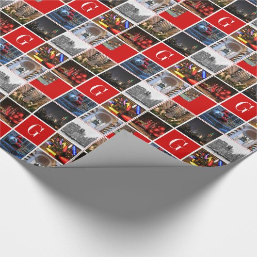 NYC-kerstcollage Cadeaupapier (Hoek)