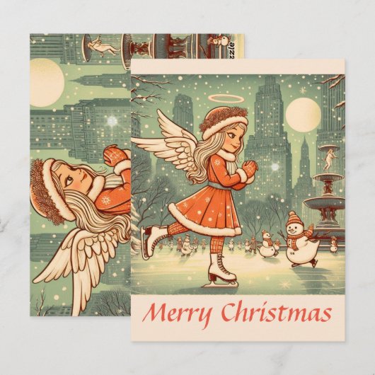 NYC Kerstengel Briefkaart (Voorkant / Achterkant)