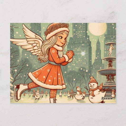 NYC Kerstengel Briefkaart (Achterkant)