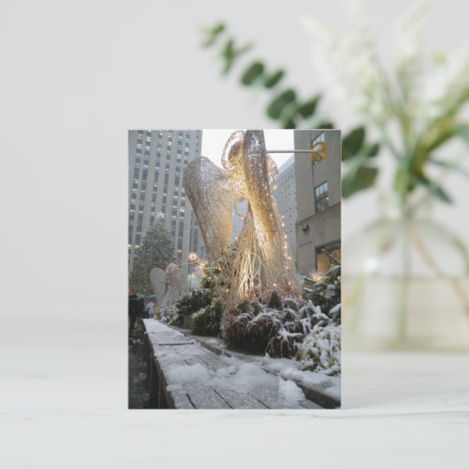 NYC-kerstengel Feestdagenkaart (Staand voorkant)