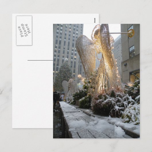 NYC-kerstengel Feestdagenkaart (Voorkant / Achterkant)