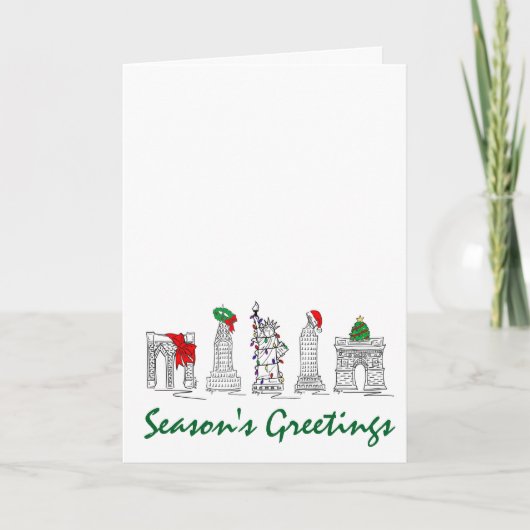 NYC-kerstkerstkerstkerstkerstboom — grote feestdag Feestdagen Kaart (Voorkant)