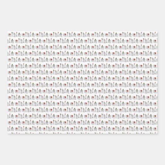 NYC Kerstmis Brooklyn Bridge Washington Square Inpakpapier Vel (Voorkant)