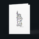 NYC Kerstmis Hanukkah Holiday Lights New York Feestdagen Kaart<br><div class="desc">Kaarten hebben een originele markeringsillustratie van een landmerk in New York City, het Vrijheidsbeeld, "gekleed" voor het vakantieseizoen. Perfect voor Kerstmis of Hanukkah! Deze illustratie van Chanoeka is ook beschikbaar op andere producten. Zie je niet wat je zoekt? Hulp nodig bij aanpassingen? Neem contact op met Rebecca om iets voor...</div>