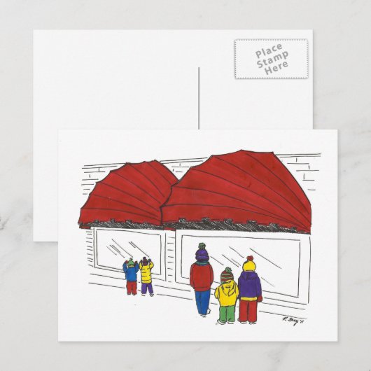 NYC Kerstmis Windows New York City Holiday Feestdagenkaart (Voorkant / Achterkant)