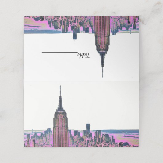 NYC kleurrijke skyline #1 geëtste look escort Kaar Plaatskaartje (Buitenkant ongevouwen)
