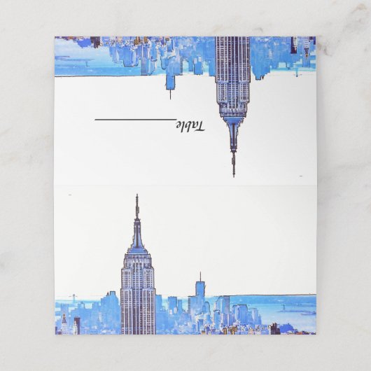 NYC kleurrijke skyline # 2 geëtste look escort Kaa Plaatskaartje (Buitenkant ongevouwen)