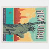 NYC - Lady Liberty Fleece Deken (Voorkant (Horizontaal))