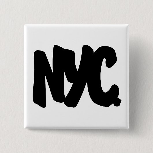 NYC-letters Vierkante Button 5,1 Cm (Voorkant)