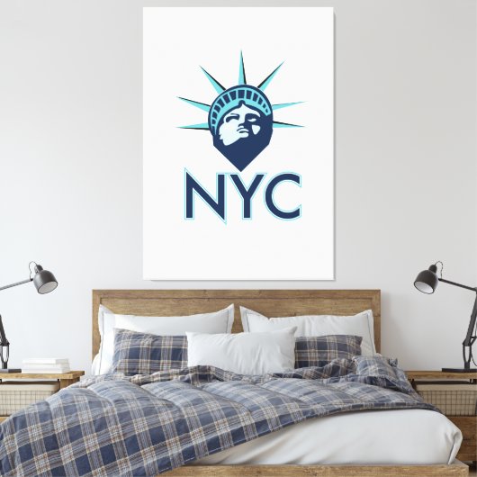 NYC Liberty Canvas Afdruk (Insitu (Slaapkamer))