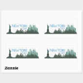 NYC Liberty Skyline Rechthoekige Sticker (Vel)