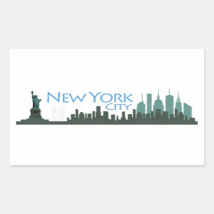 NYC Liberty Skyline Rechthoekige Sticker