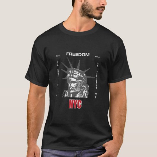 NYC Liberty – Vertrouw Je Hart T-Shirt (Voorkant)