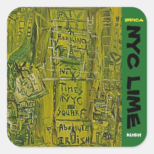 NYC LIME KUSH VIERKANTE STICKER (Voorkant)
