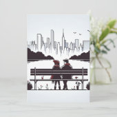 NYC Love Vibe - Modern minimalistisch Feestdagenkaart (Staand voorkant)