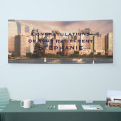 NYC Lower Manhattan Skyline BIG Retirement Banner (Beurs)