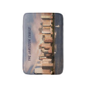 NYC Lower Manhattan Skyline with Personalized Name Badmat (Voorkant Verticaal)